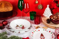 Lanterna, alberello natale, ceramica bianca, 15,5 cm