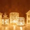 Lanterna, shabby, metallo bianco, grande