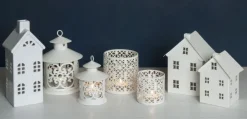 Lanterna, shabby, metallo bianco, grande