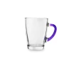 Mug, 6 pezzi, vetro trasparente, manico colorato