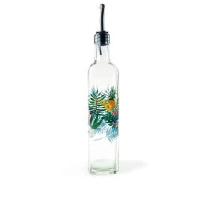 Oliera con versatore, stile tropicale, vetro
