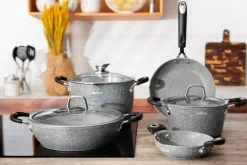 Padella antiaderente, effetto pietra, 24 cm