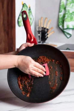 Padella antiaderente, rosso, 28 cm