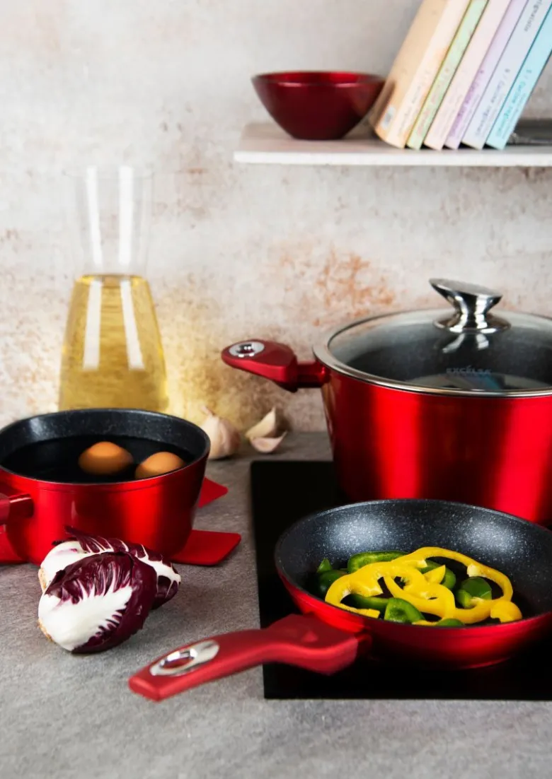 Padella in alluminio forgiato, 24 cm con salvapadella