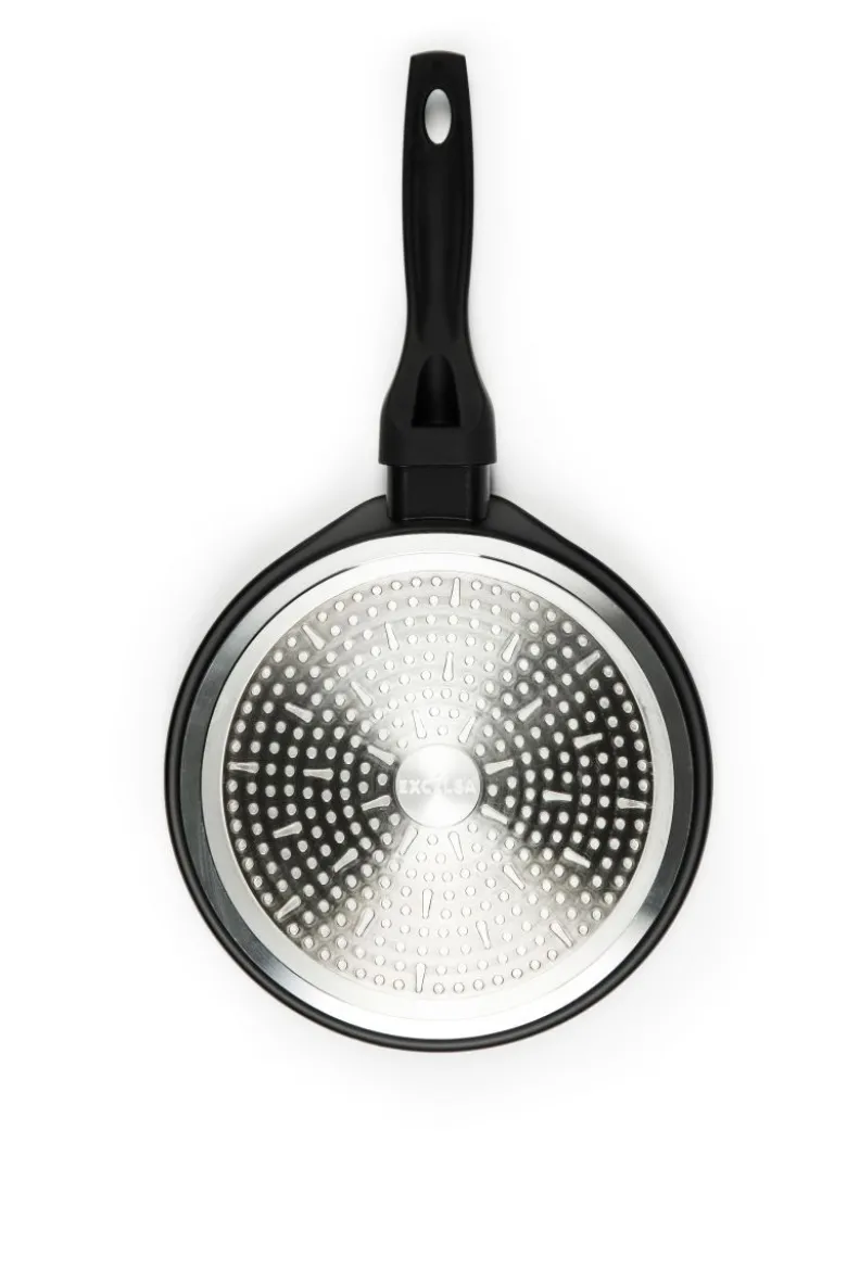 Padella per crêpe e salvapadella, ghiera termocromica, 25 cm