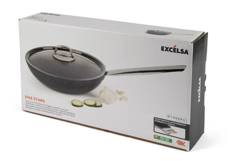 Padella wok antiaderente, alluminio forgiato, 28 cm