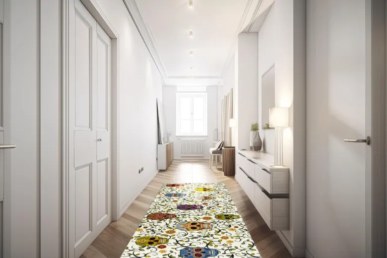Passatoia da cucina, con teschi, 55x180 cm