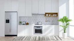 Passatoia da cucina, etnico, bianco e nero, 55x180 cm