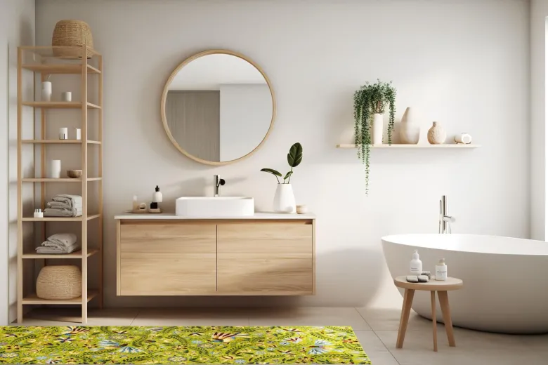Passatoia da cucina, fantasia fiori messicani, 55x180 cm