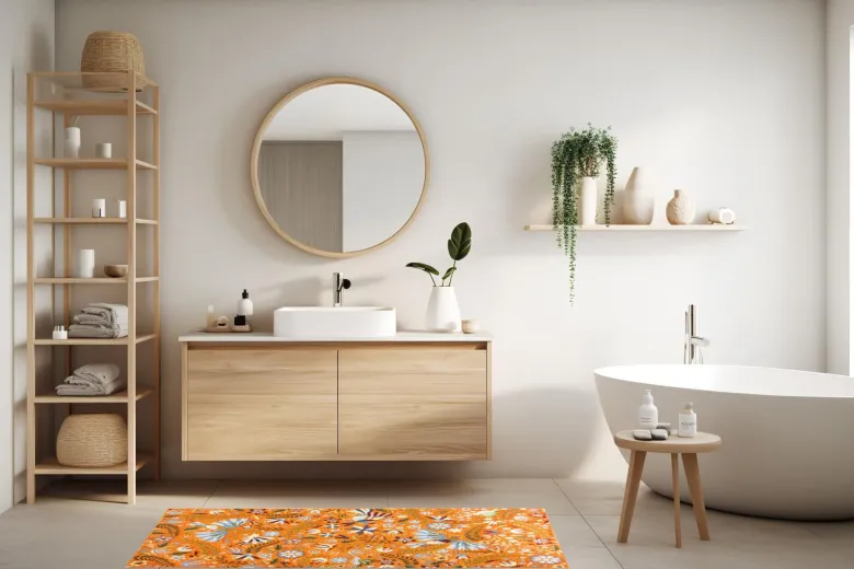 Passatoia da cucina, fantasia fiori messicani, 55x110 cm