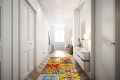 Passatoia da cucina, stile siciliano, multicolore, 55x180 cm