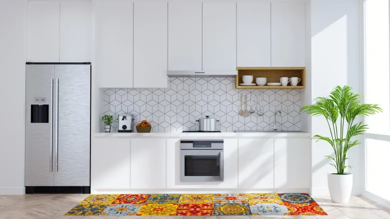 Passatoia da cucina, stile siciliano, multicolore, 55x180 cm