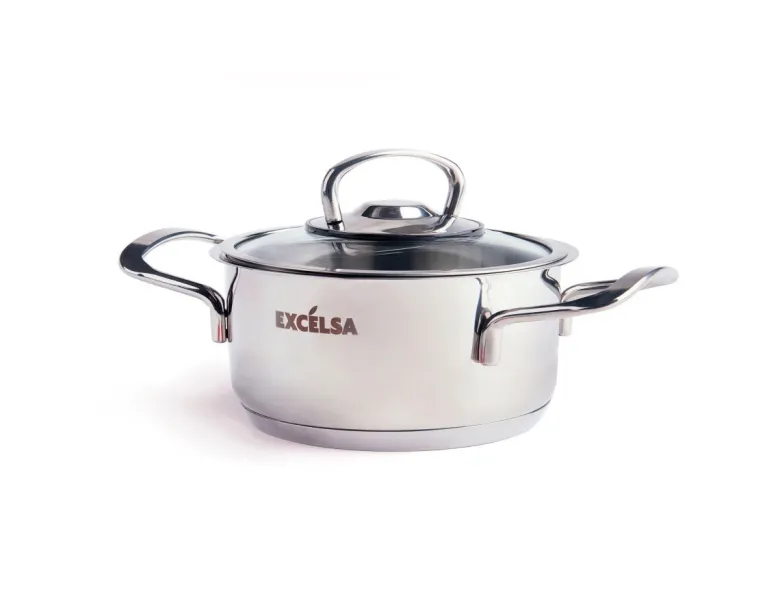 Pentola con coperchio in vetro, acciaio inox 18/10, 16 cm