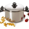 Pentola e coperchio forato, acciaio inox, 22 cm