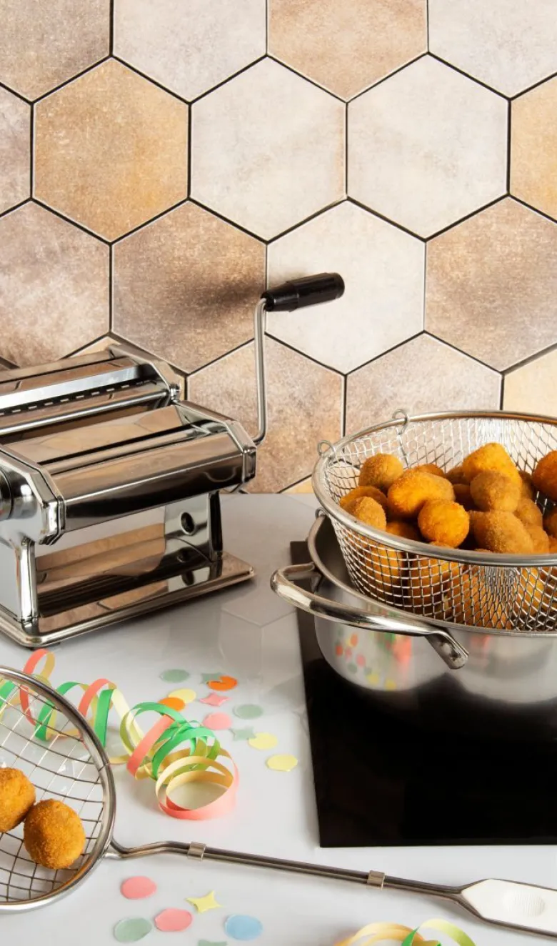 Pentola friggitrice, acciaio inox, 24 cm