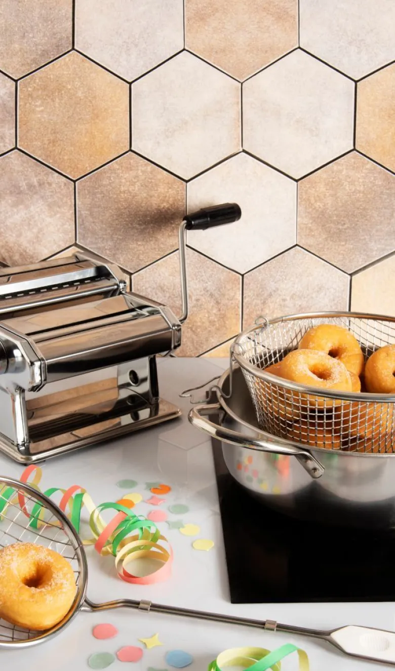 Pentola friggitrice, acciaio inox, 24 cm