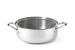 Pentola friggitrice, acciaio inox, 24 cm