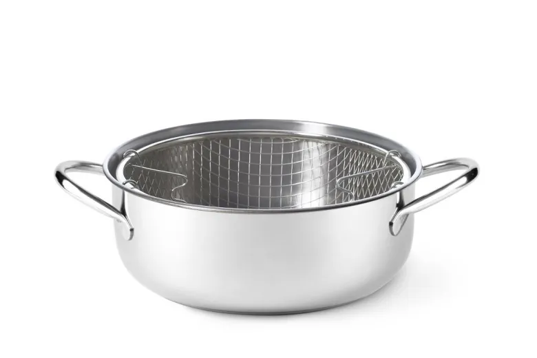 Pentola friggitrice, acciaio inox, 24 cm