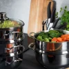 Pentola vaporiera, 4 pezzi, acciaio inox, 20 cm
