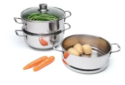 Pentola vaporiera, 4 pezzi, acciaio inox, 20 cm