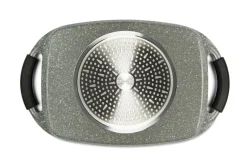 Piastra grill antiaderente, effetto pietra, 47x29 cm