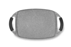 Piastra grill antiaderente, 47x29 cm, effetto pietra, food n