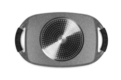 Piastra grill antiaderente, 47x29 cm, effetto pietra, food n