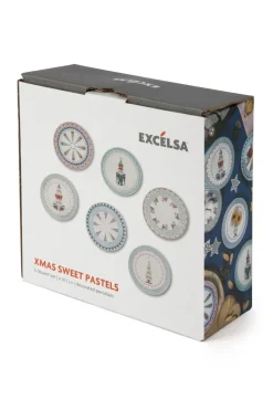 Piattini dessert, 6 pezzi, stile natalizio