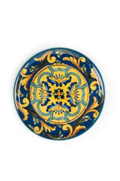 Piatti pizza, 6 pezzi, porcellana, stile siciliano, 31 cm
