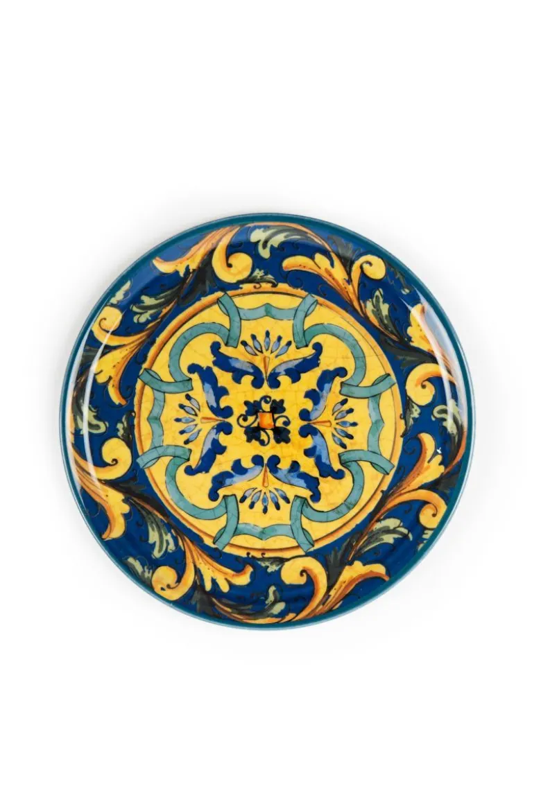 Piatti pizza, 6 pezzi, porcellana, stile siciliano, 31 cm