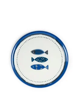 Piatti pizza, 6 pezzi, porcellana, con pesci, 31 cm