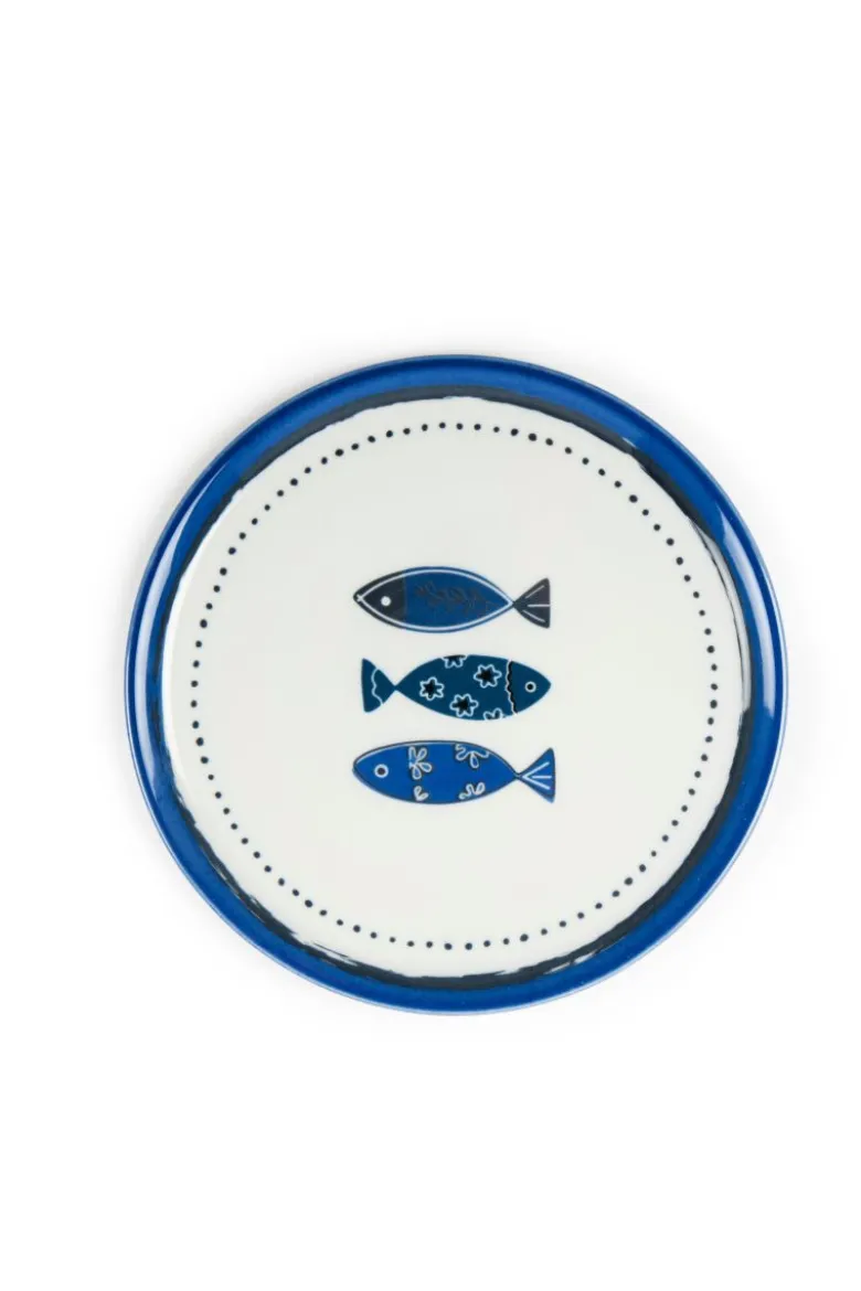 Piatti pizza, 6 pezzi, porcellana, con pesci, 31 cm