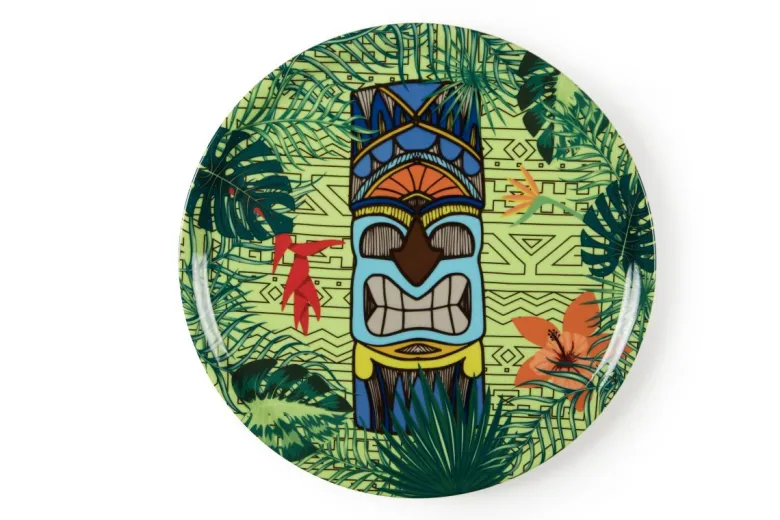 Piatti pizza, 6 pezzi, stile tiki, 31 cm