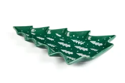 Piatto a servire, abete, ceramica, verde