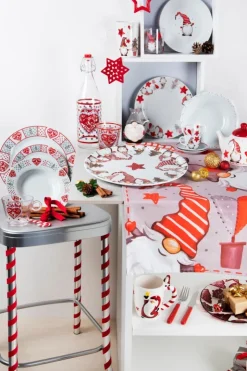 Piatto panettone, stile natalizio, in vetro decorato