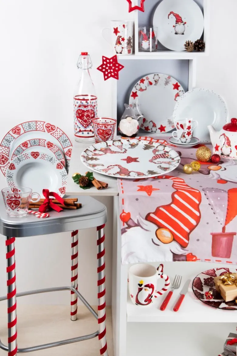 Piatto panettone, stile natalizio, in vetro decorato