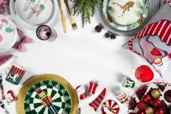 Piatto panettone, stile natalizio, in vetro decorato