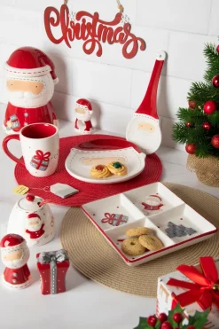 Piatto vassoio, natalizio, babbo natale, ceramica