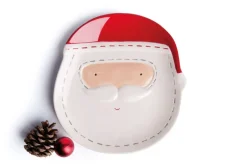 Piatto vassoio, natalizio, babbo natale, ceramica