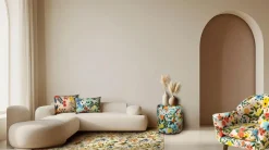 Poltrona, stile floreale, multicolore