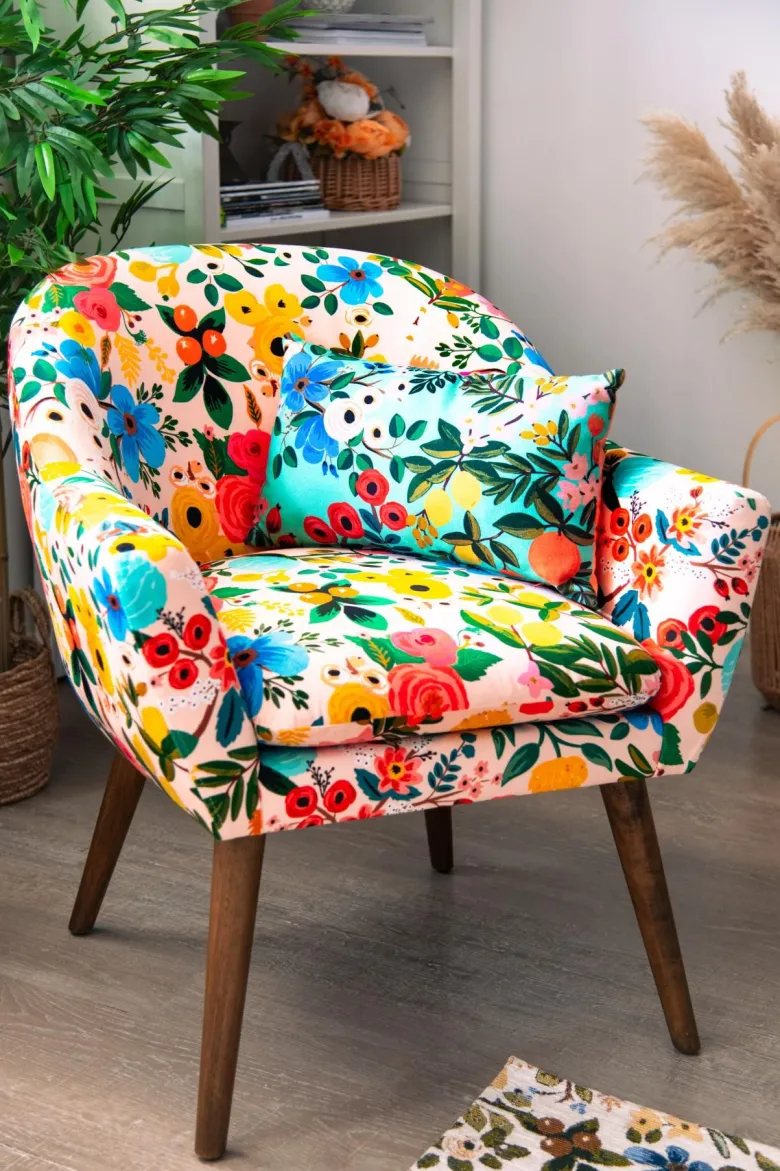 Poltrona, stile floreale, multicolore