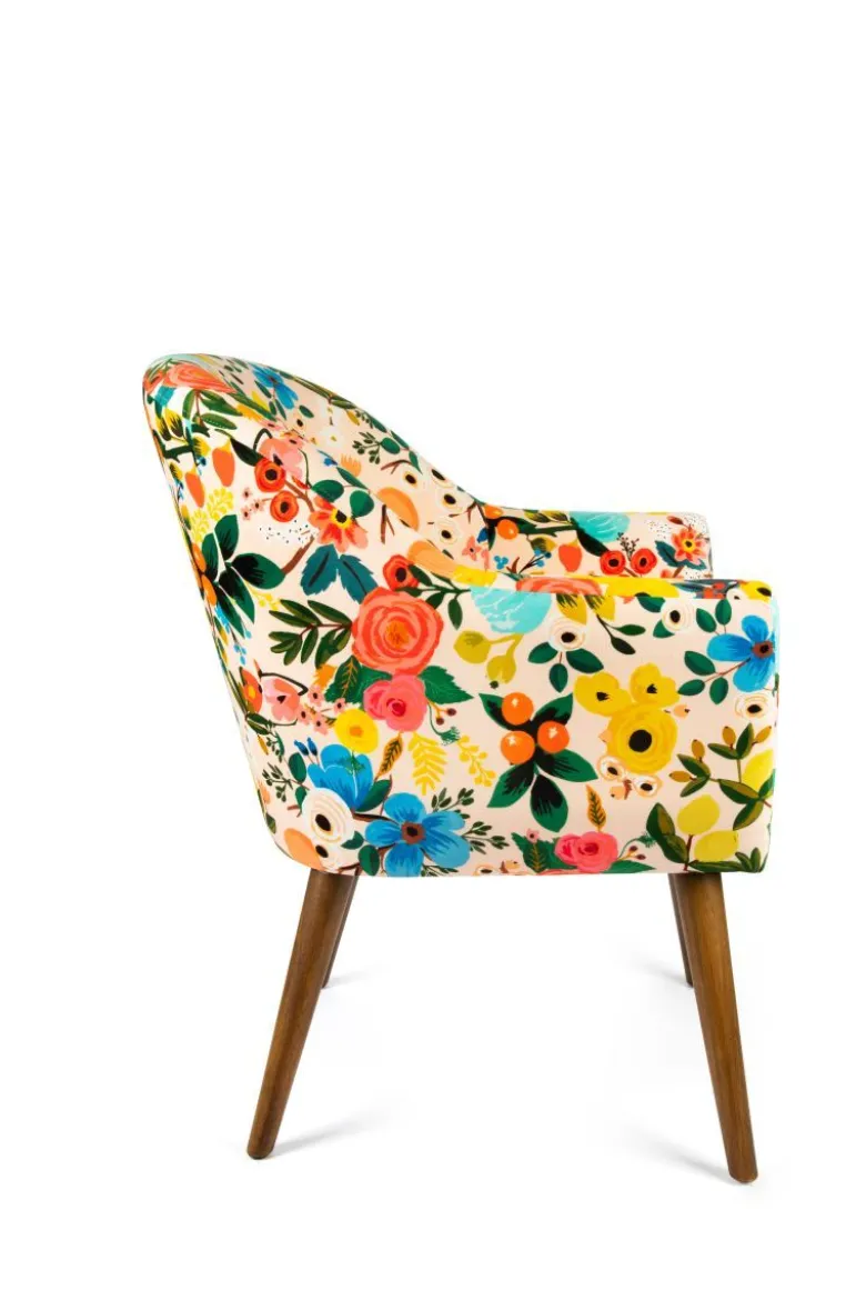 Poltrona, stile floreale, multicolore