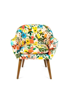 Poltrona, stile floreale, multicolore
