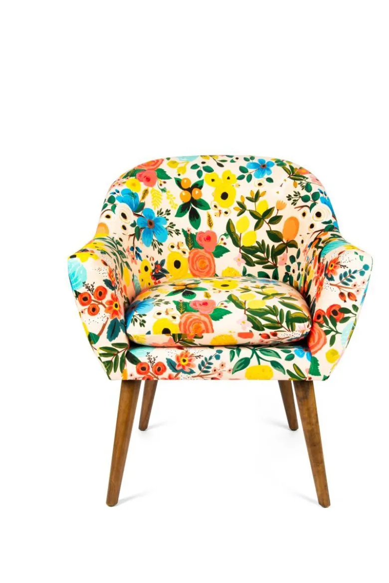 Poltrona, stile floreale, multicolore