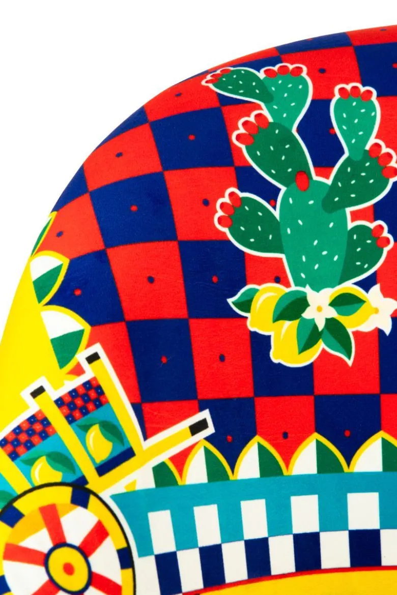 Poltrona, stile siciliano, multicolore