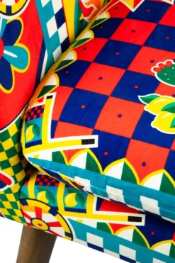 Poltrona, stile siciliano, multicolore