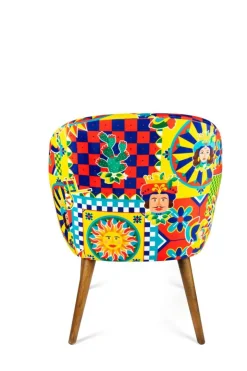 Poltrona, stile siciliano, multicolore
