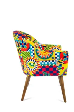 Poltrona, stile siciliano, multicolore