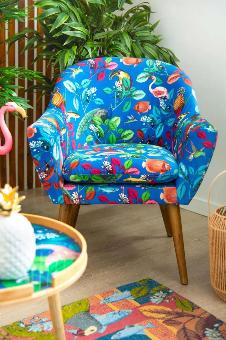 Poltrona, stile tropicale, multicolore
