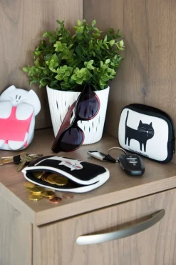 Portamonete, gattino, bianco e nero, neoprene